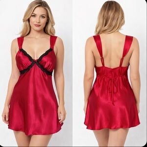 Red & Black Lace Nightie